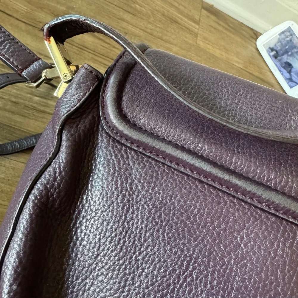 Kate Spade Oliver Street Logo Purse Dark Purple Leather Cross Body Bag - Picture 6 of 14